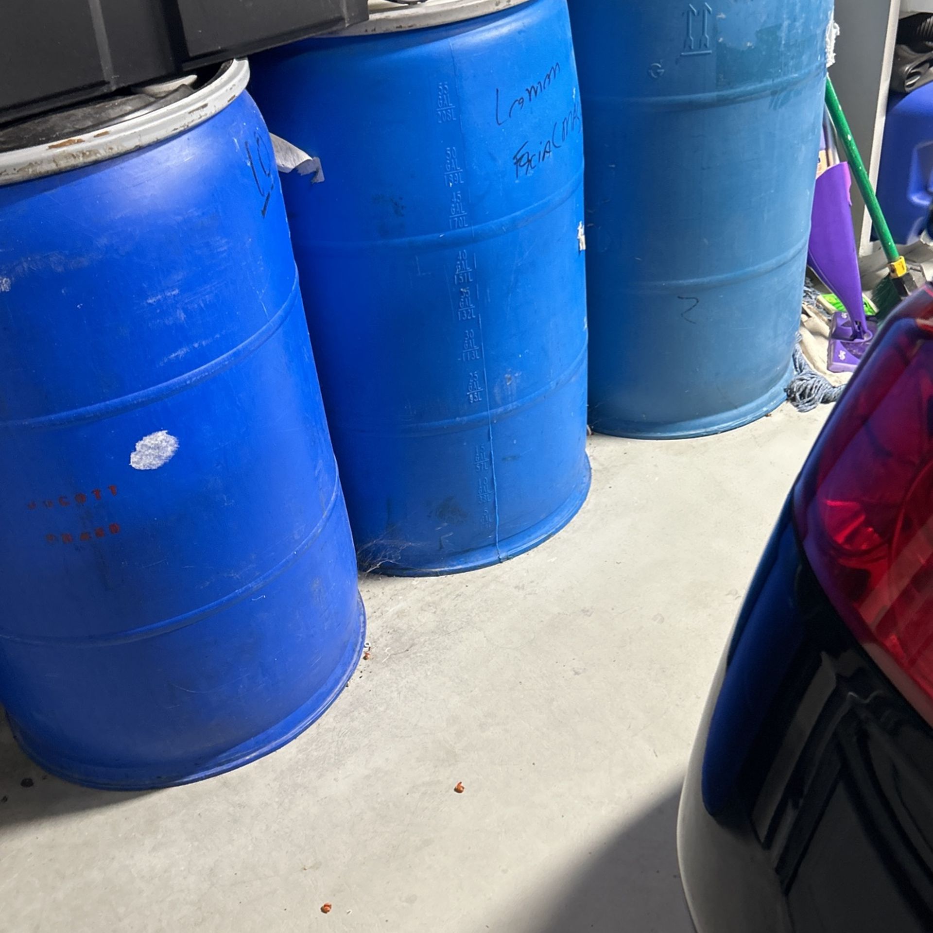 55 gallon drums. Filled With Greengrass face mask, and detox shampoo
