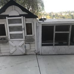Playhouse chicken coop and run