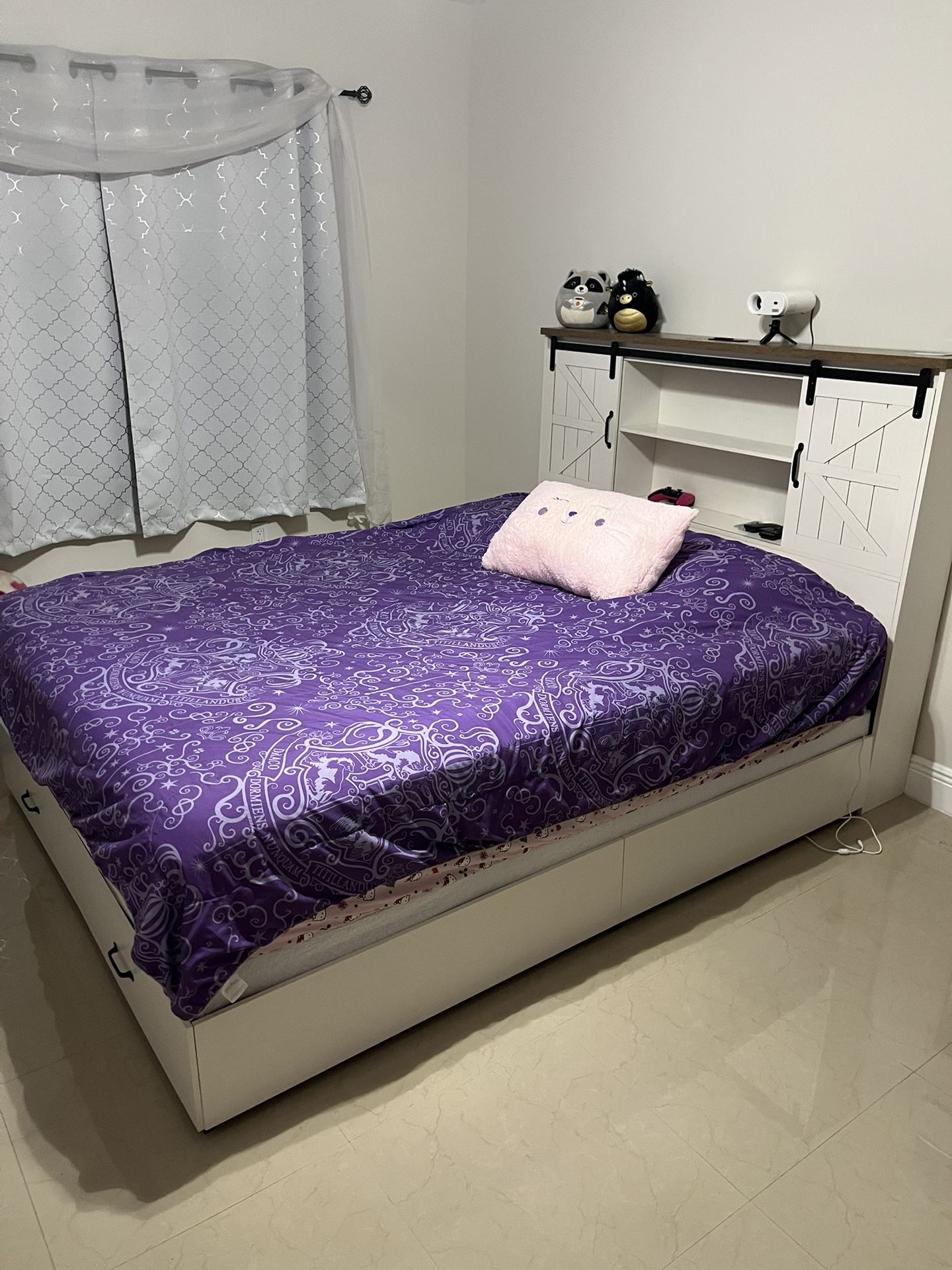Bookshelf Bed frame/mattress and box spring included