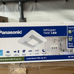 WhisperThin DC LED Pick-A-Flow 80 -100 CFM Ceiling/Wall Bathroom Exhaust Fan, 3-3/8 in. Low Profile Housing by Panasonic >
