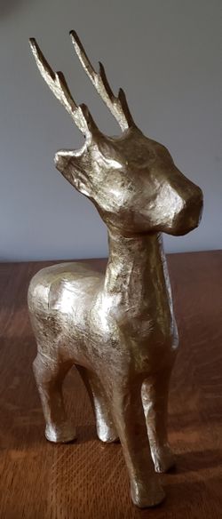 Gold Paper Mache Christmas Deer