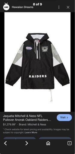 Large Mitchell & Ness Oakland Raiders Pullover Anorak Jacket