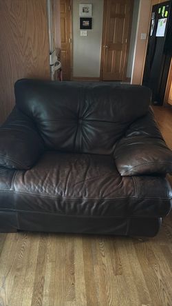 Dark Brown Large Leather Chair