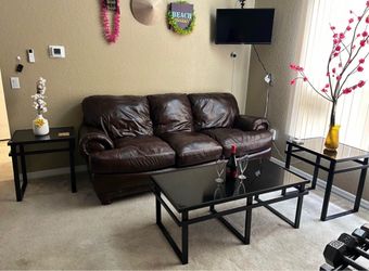 Leather Sofa Set