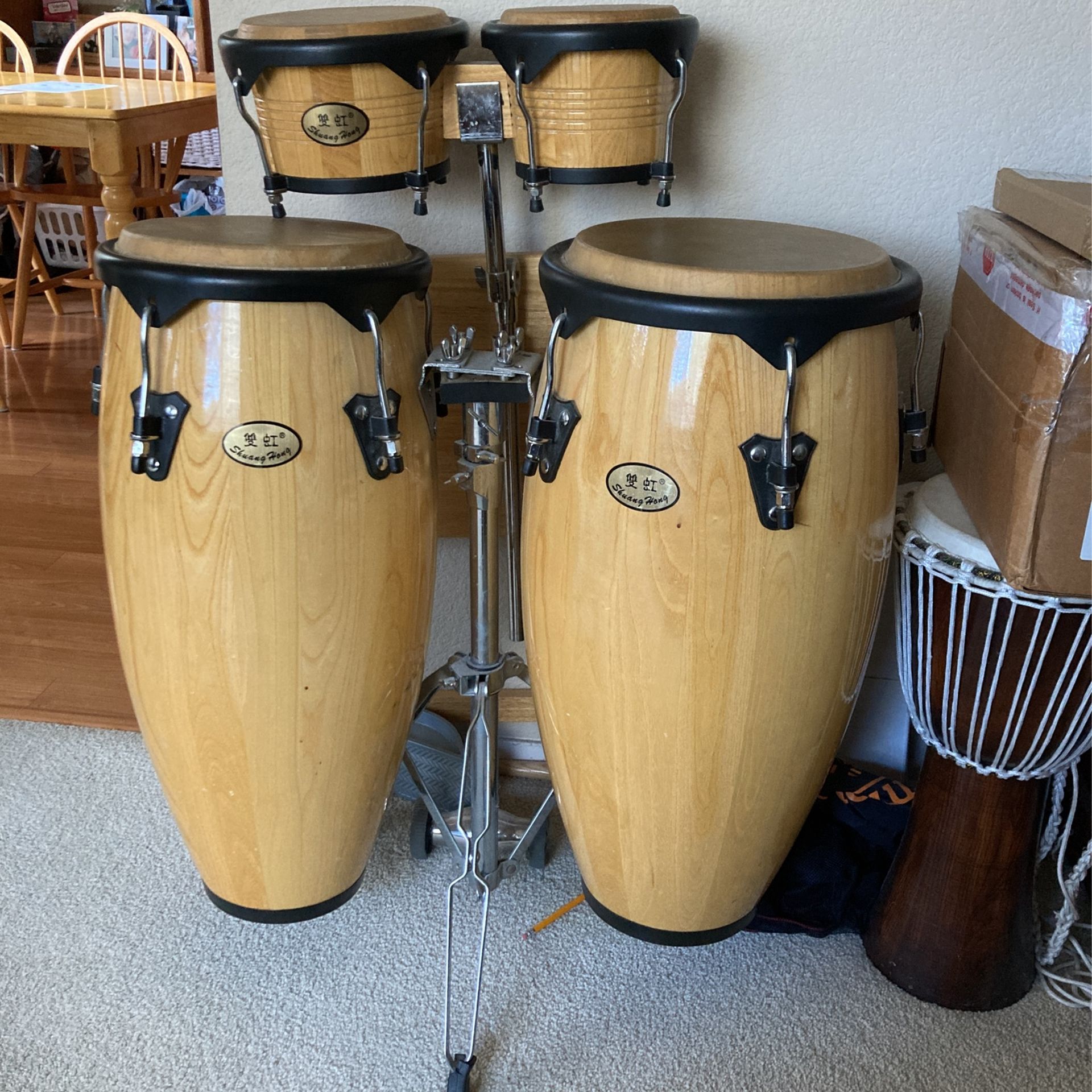 Congo And Bongo Drums With Stand