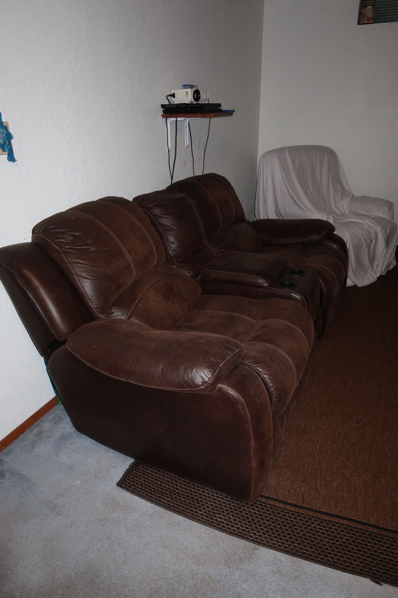 Brown Leather Recliner Couch