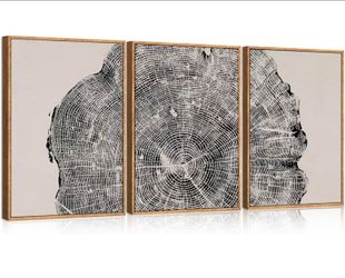 Wood stump wall decor set of 3