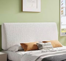 Beige King Ergonomic Upholstered Foam Headboard Adjustable Headboard