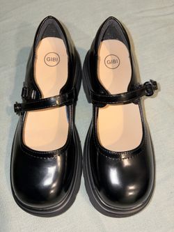 GiBi Black Leather Mary Jane