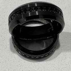 100% TUNGSTEN CARBIDE ring with ZIRCON STONES