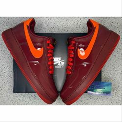 Nike Air Force 1 Patent Leather Dark Team Red 10 Men,10.5 Men