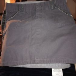 Skirt Woman's Old Navy Jean Short 12 Gray Green With Velvet Trim