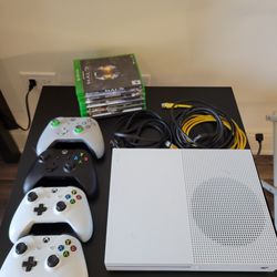 Xbox One S with Controllers And Games