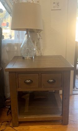 Matching Pair of Solid Wood Side/End Tables – $125