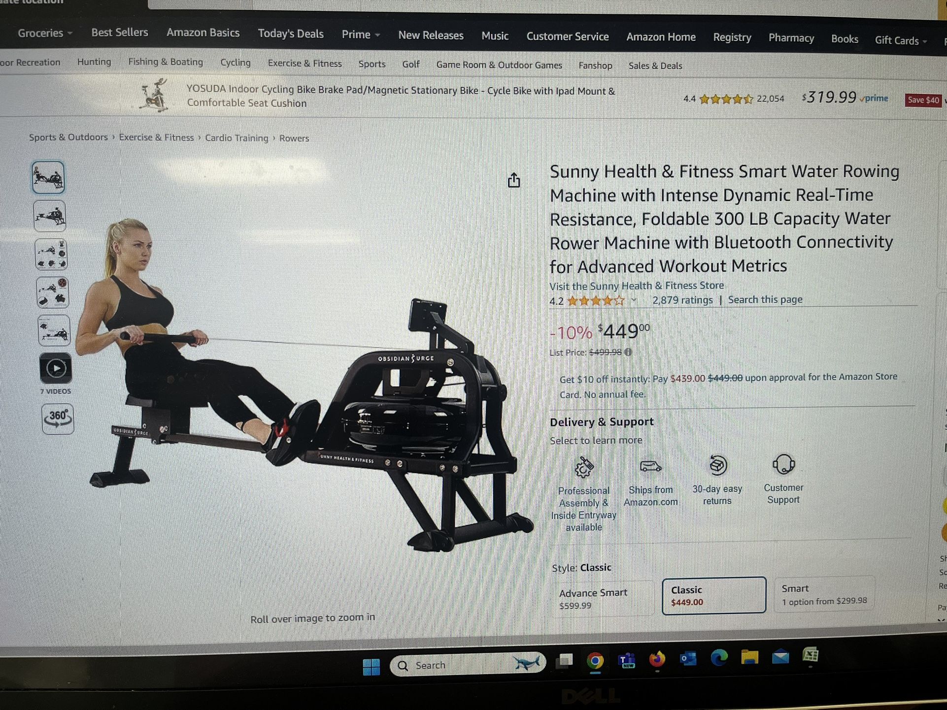 Water Rowing Machine  Obsidian surge 500