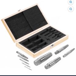 Stark 9PCS Jumbo Screw Extractor Spiral Flute Easy Remover Bolt Stud (5/64" - 1-1/16")Wooden Case32622 Stark