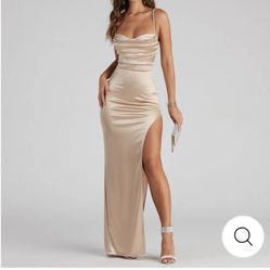 Satin Champagne Dress