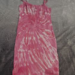 pink tie die dress size S
