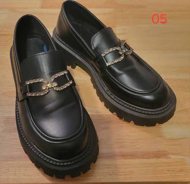 Black Platform Loafers - Size 40 (05)