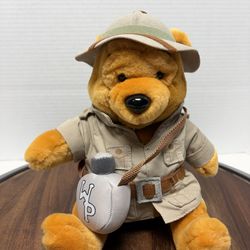 Vintage Disney Animal Kingdom 10 inch Safari Winnie the Pooh plush