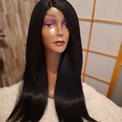 Human Hair Blend Wig 