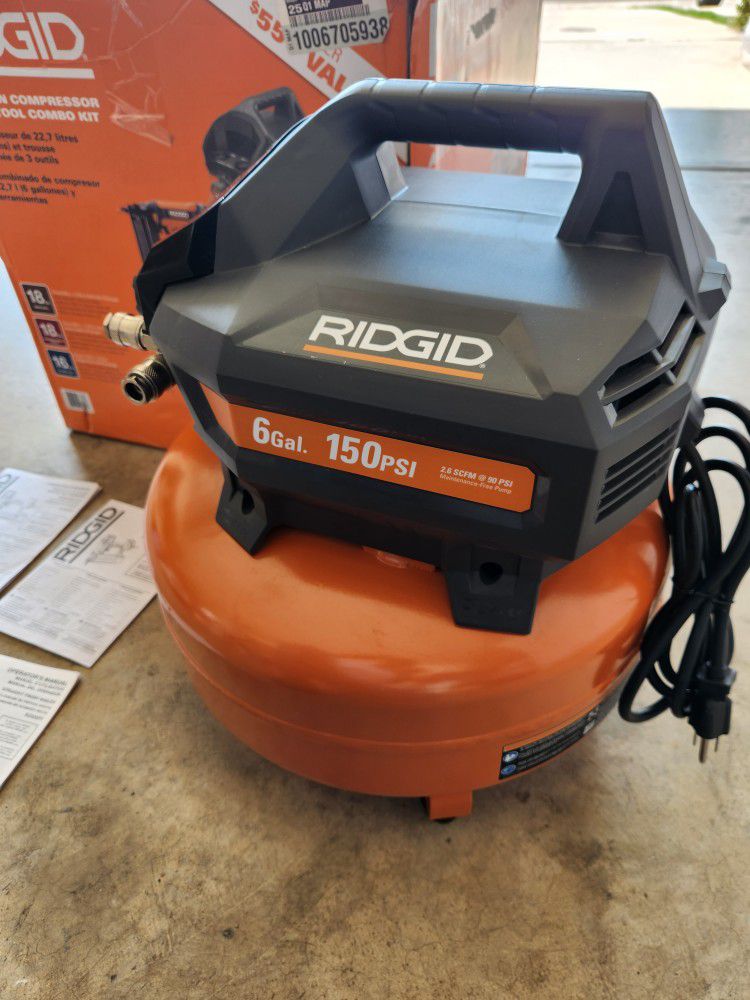 RIDGID 6 Gallon Compressor And 3-tool Kit 