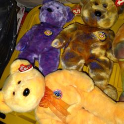5 Five Huge Beanie Baby Bears 12 Inch Buddie Size Mint Ty Tags Collection 