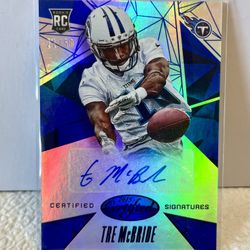 2015 Panini Certified Tre McBride RC 21/50 Mirror Blue Signatures #CS-TMC