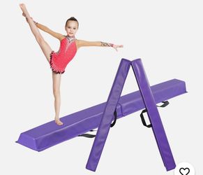 6FT Folding Gymnastics Beam Foam Balance Floor Beam with Anti Slip Bottom Purple