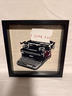 Framed Typewriter "I Love You" Wall Art