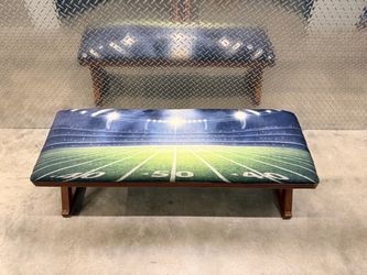 Football Stadium Upholstered Wood Bench