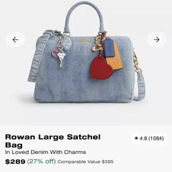 Coach Large Rowan Loved Denim