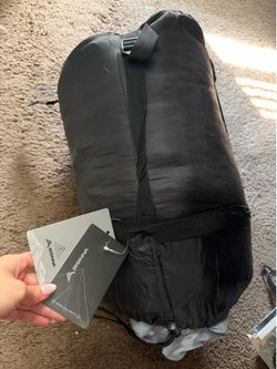 BNWT BISINNA Camping Sleeping Bag (Gray/Red) - Lightweight & Warm