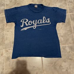 Vintage 90s Kansas City Royals MLB Youth Kids Single Stitch T-Shirt SZ L Russell