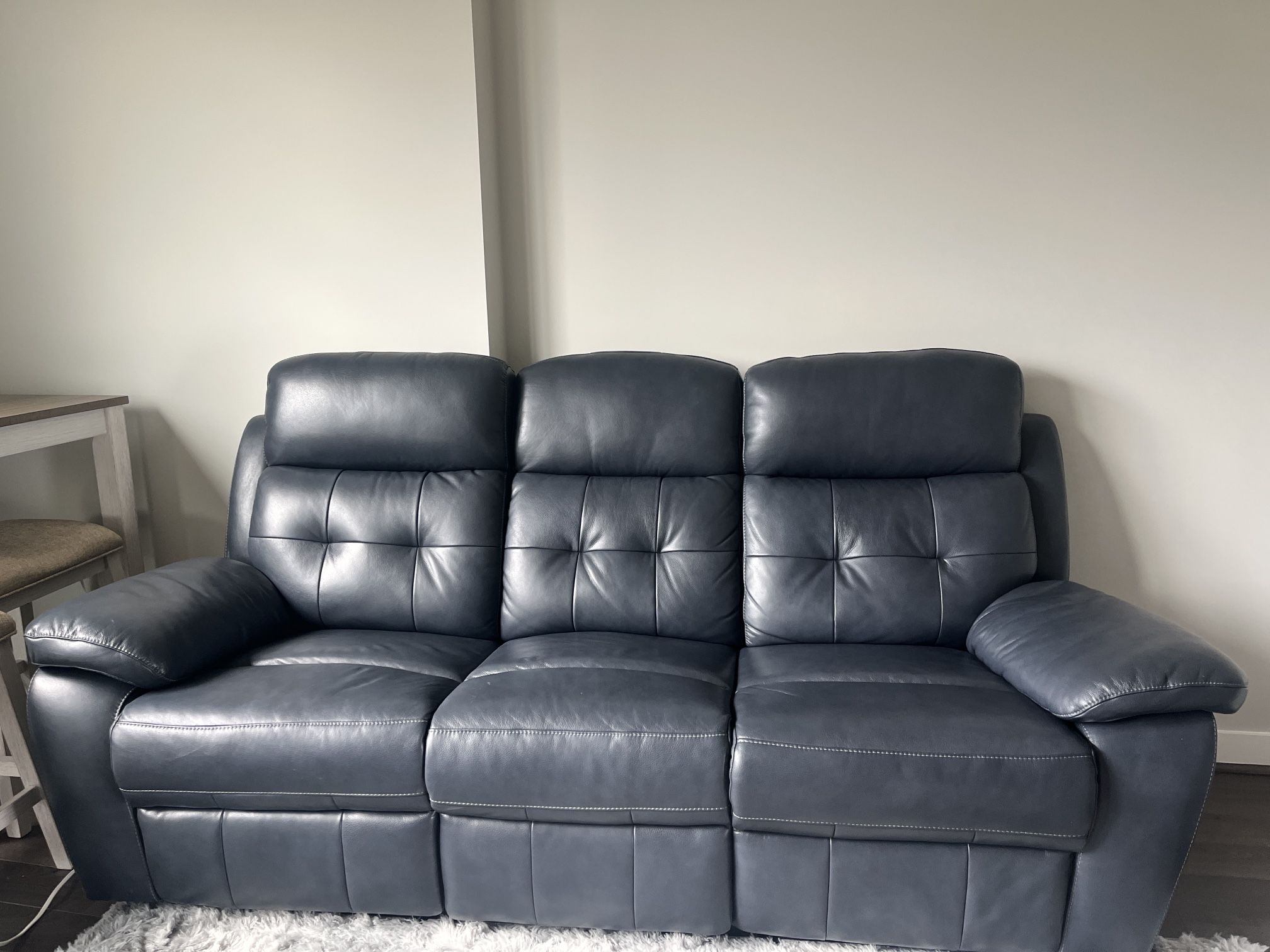 Blue Leather Couch 