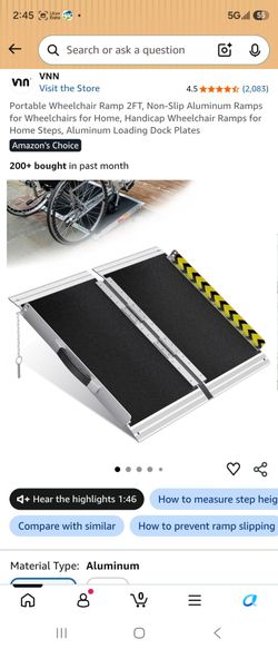 Vnn portable wheelchair ramp 2ft