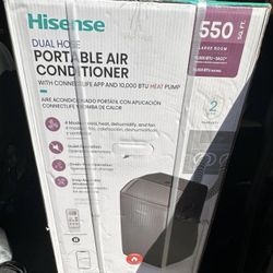 Hisense 550 sq ft Portable AC & Heater – Dual Hose – Alexa & Google Compatible 