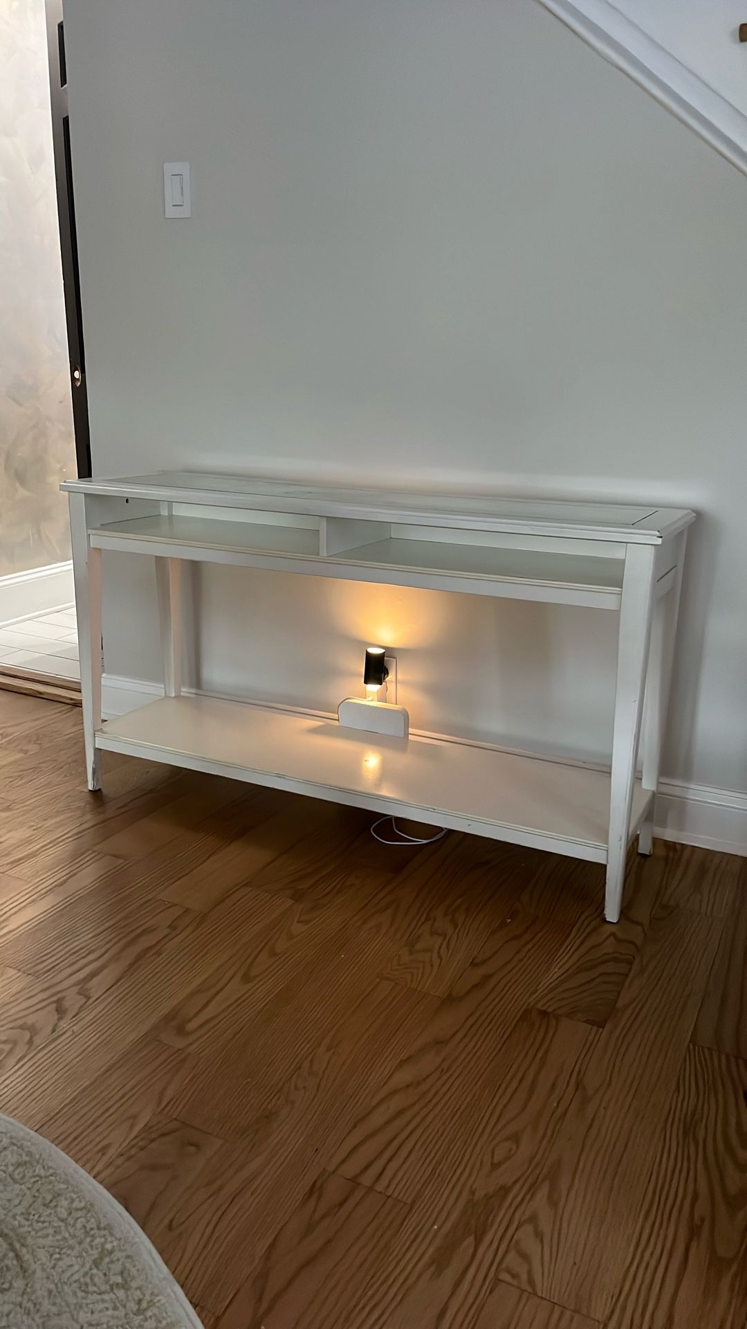 White sofa table