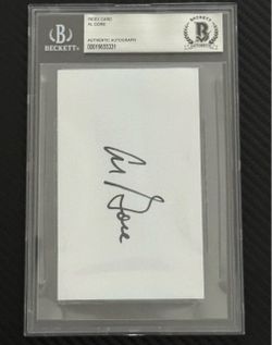 Al Gore Signed BAS Slab 3x5 Index Card VP Environmental Leader Auto
