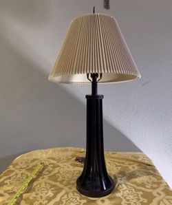 Tall Black Table Lamp Dining room Lamp Bedroom Lamp With accordion Shade   