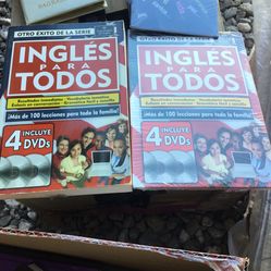 Inglés para Todos 4 DVDs un libro Nuevos.
