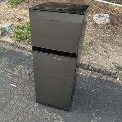 Stainless steel taller mini fridge 2 door refrigerator with Freezer Free Local Delivery/30 Day Warranty