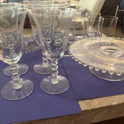 Vintage Clear Glass - American 1936?, Engagement, Gift, Evening, Afternoon Tea, Cake Stand, Appetizer 