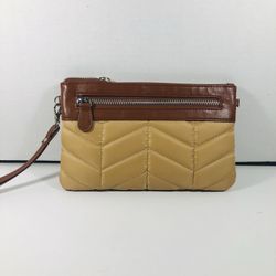 Mighty Purse - Built In I Phone Charger Quilted Nylon Wristlet