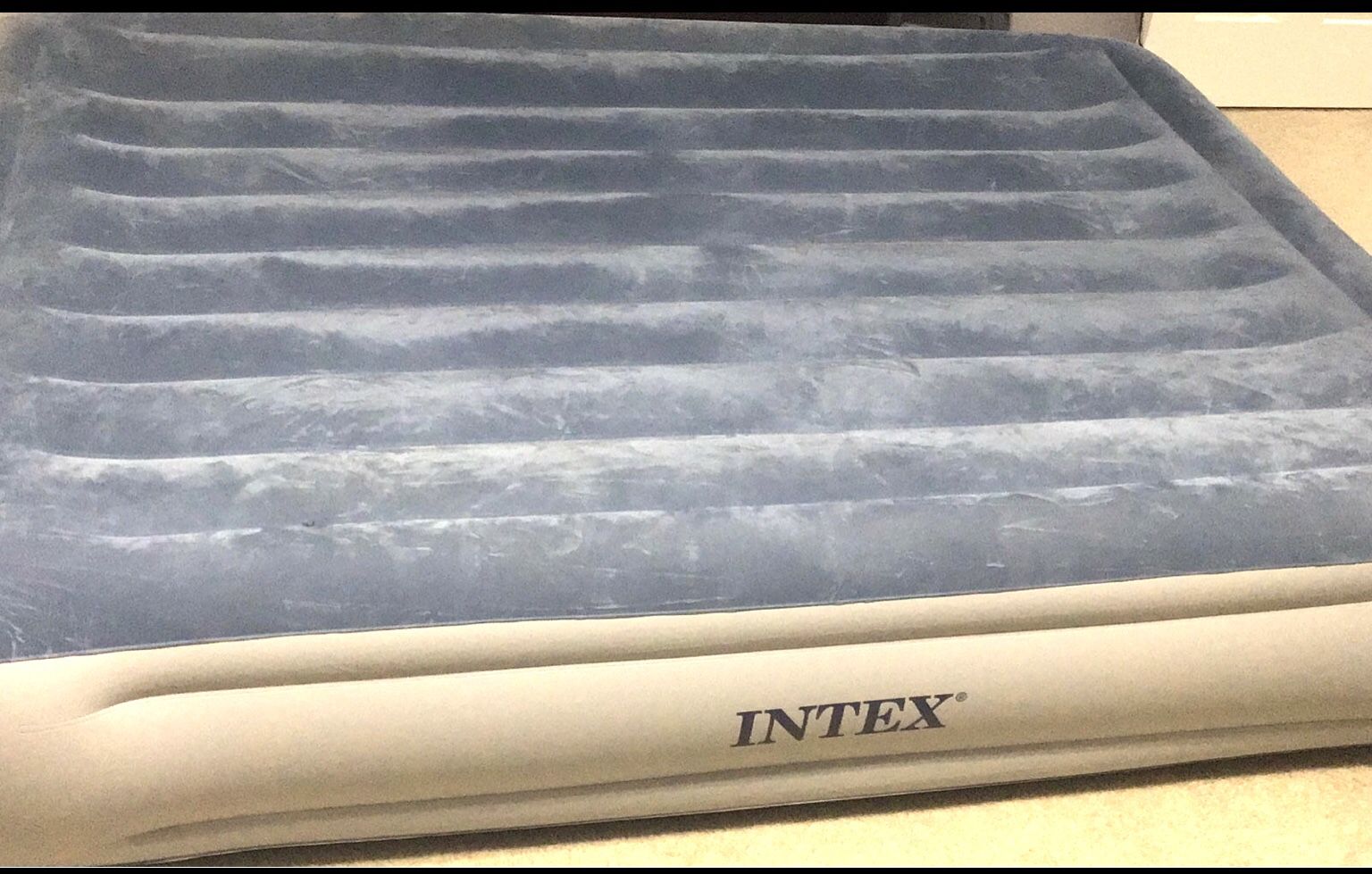 New Low Firmness 15” High Queen Size Intex Air Mattress , Loses Firmness after two Days, can be inflated again to full firmness