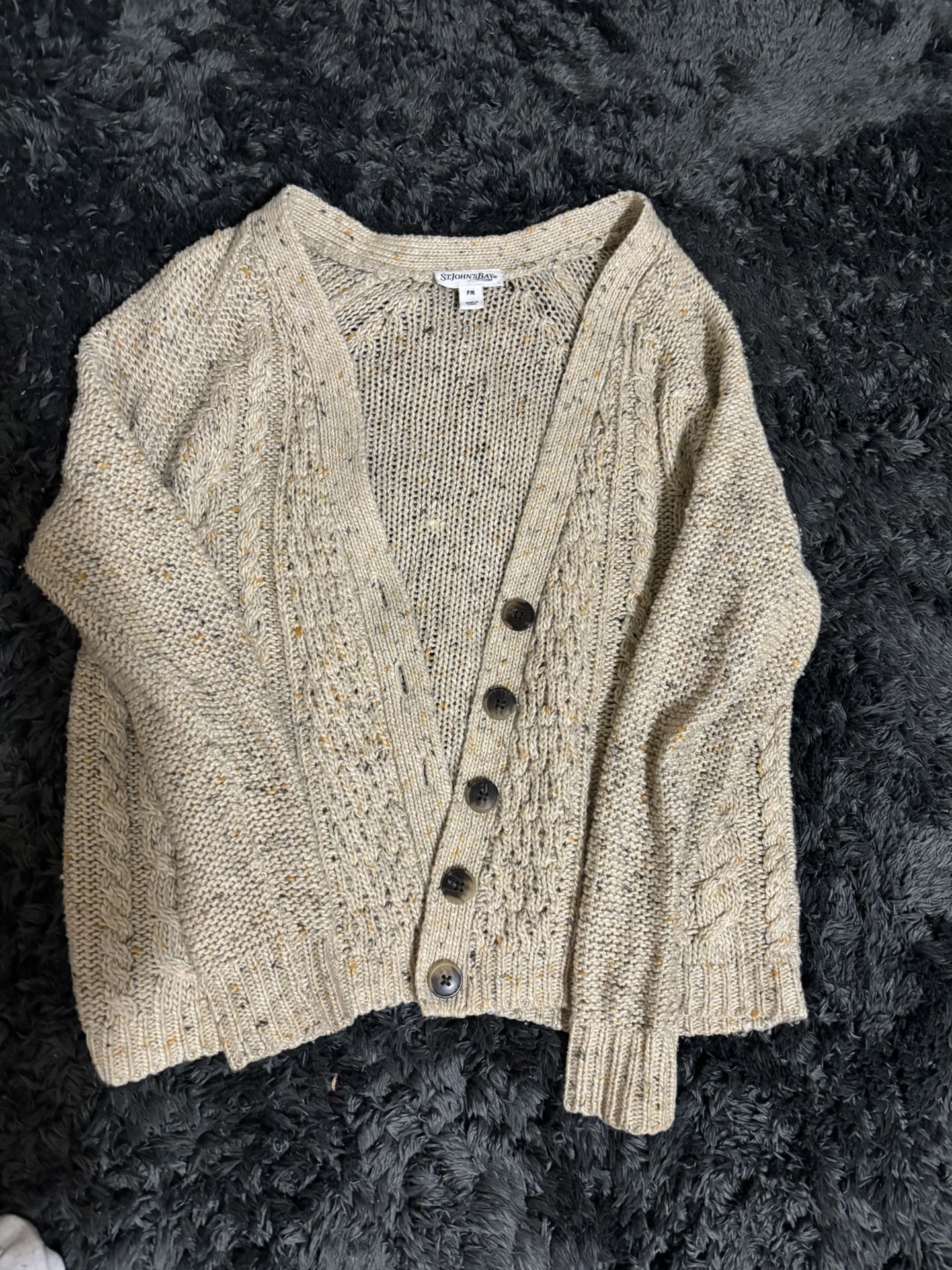 Cream Wool Blend Cardigan 