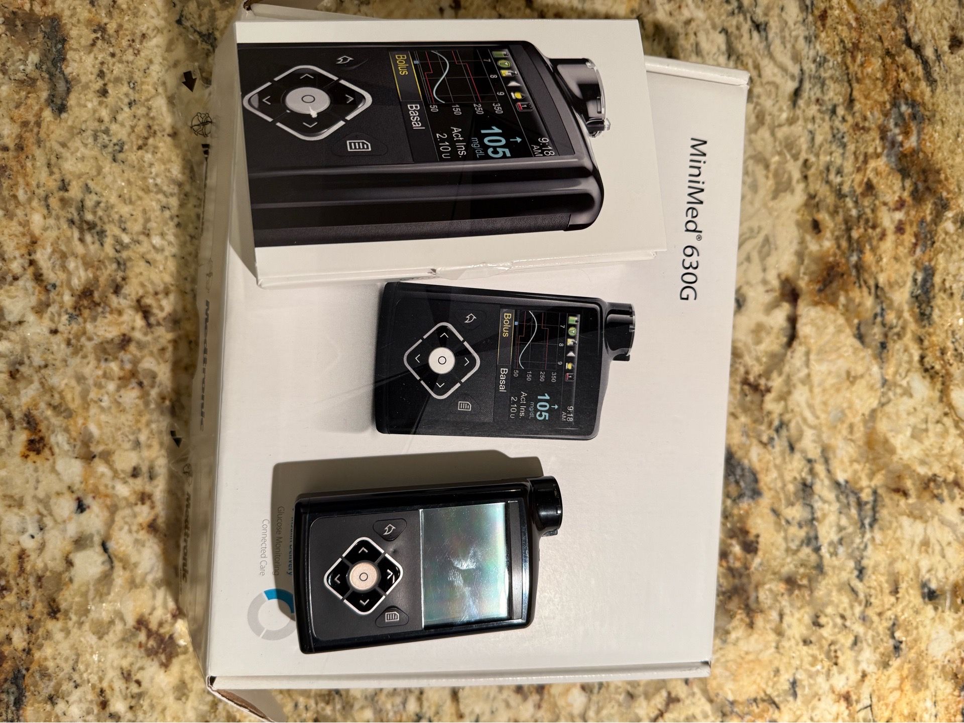 2 insulin pumps. Medtronic 770 and 630