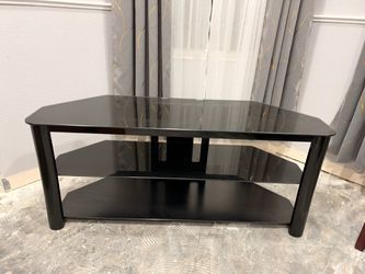 Black Glass 3-Tier TV Stand