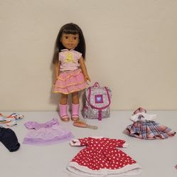 American Girl Doll Wellie Wisher & Accessories - Like New