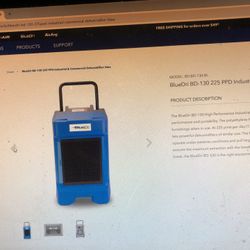 Brand New Bluedri Commercial Dehumidifier 225 Pints With Pump And Discharge Hose New Never Used 
